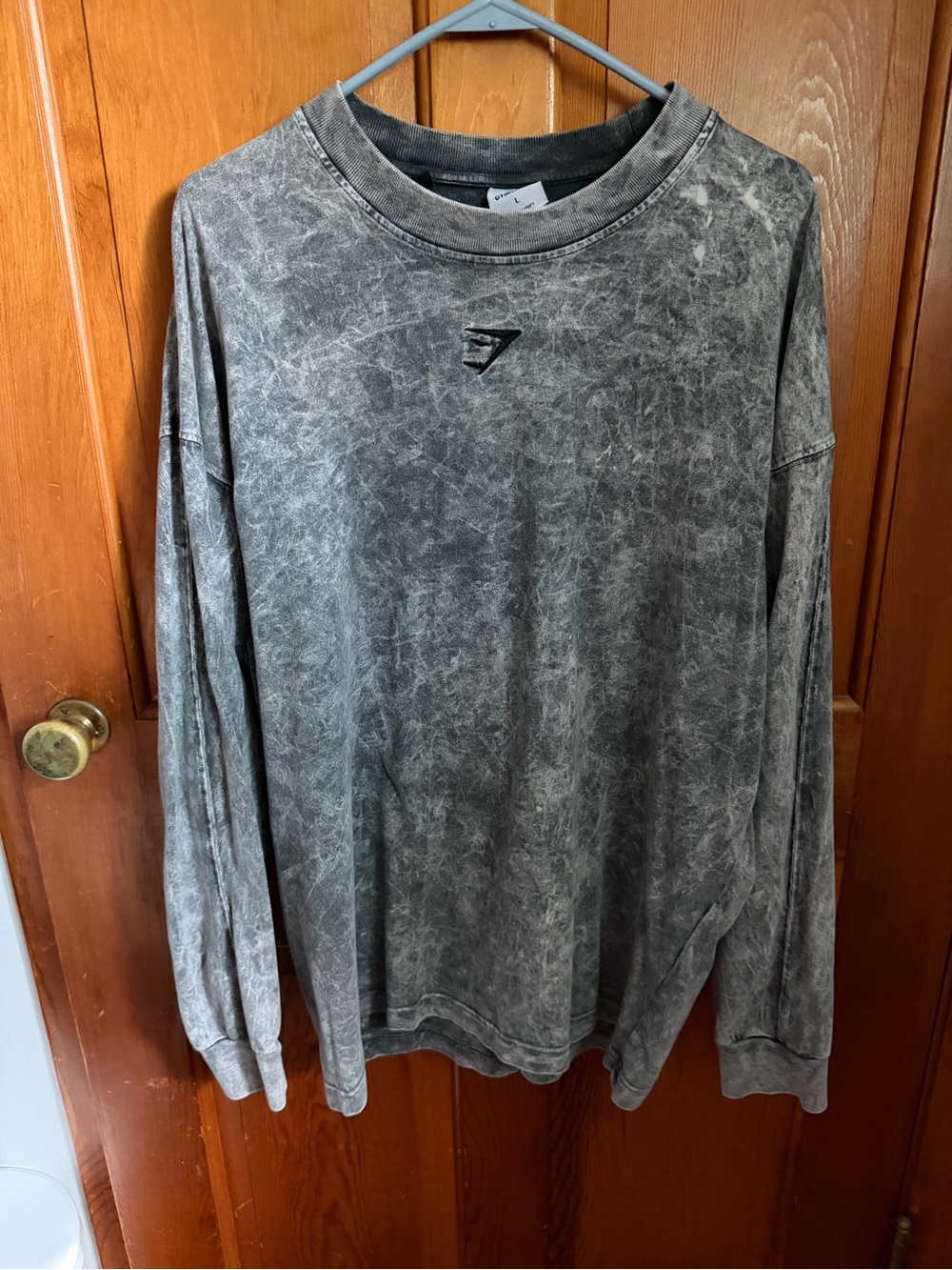 Gymshark Mineral-Wash Long Sleeve Shirt - Charcoal Gray